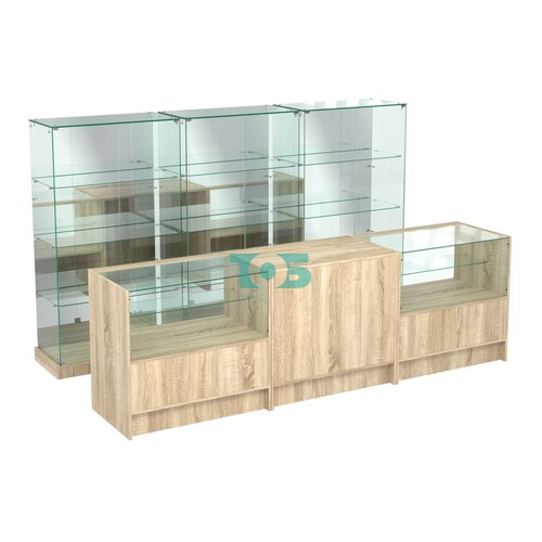 Комплект низких витрин ХП-07 и прилавков ЭК-3