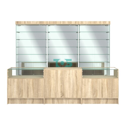 Комплект стеклянных витрин ИС-32 и прилавков ЭК-2