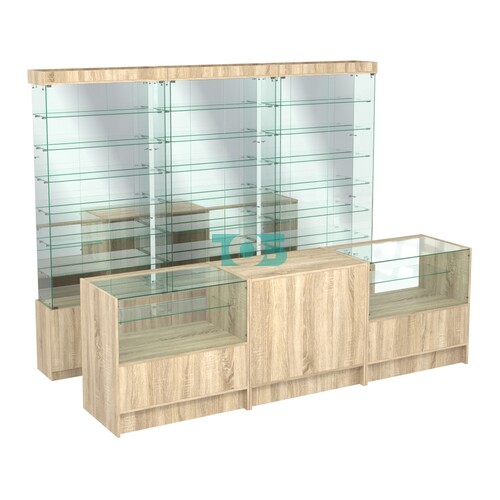 Комплект стеклянных витрин ИС-32 и прилавков ЭК-3