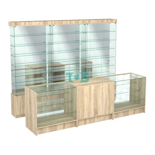 Комплект стеклянных витрин ИС-32 и прилавков ЭК-4