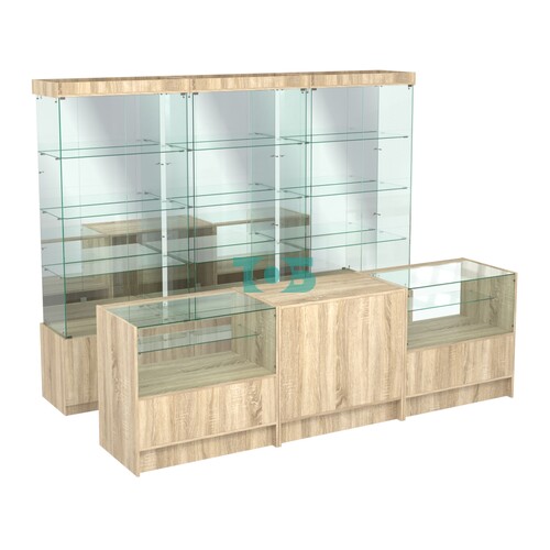 Комплект стеклянных витрин ИС-03 и прилавков ЭК-3