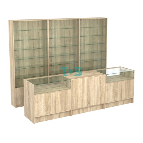 Комплект витрин с регулировочными полками NE-6 №12 и прилавков ЭК-2