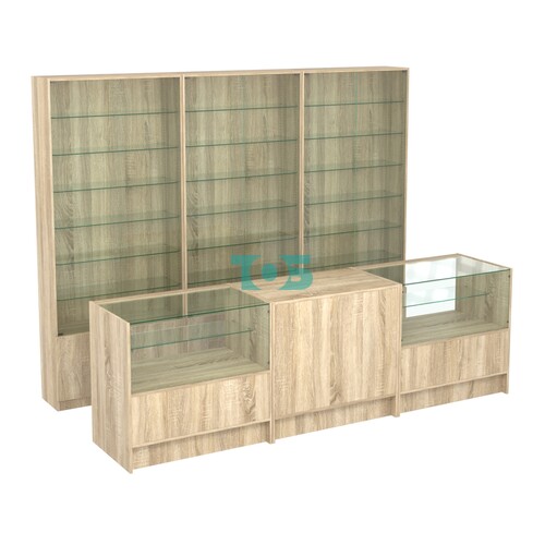 Комплект витрин с регулировочными полками NE-6 №12 и прилавков ЭК-3