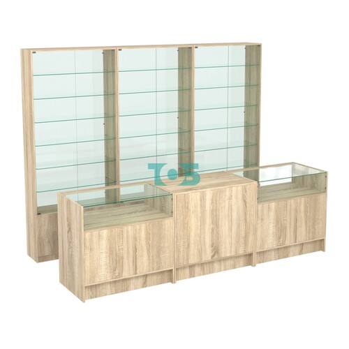 Комплект витрин с регулировочными полками NE-6 №12-1 и прилавков ЭК-2