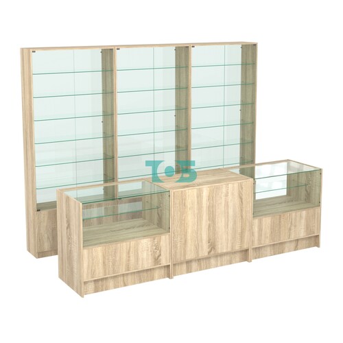 Комплект витрин с регулировочными полками NE-6 №12-1 и прилавков ЭК-3