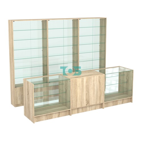 Комплект витрин с регулировочными полками NE-6 №12-1 и прилавков ЭК-4