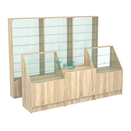 Комплект витрин с регулировочными полками NE-6 №12-1 и прилавков ЭК-7