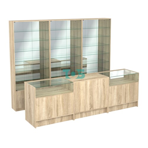 Комплект витрин с регулировочными полками NE-6 №12-2 и прилавков ЭК-2