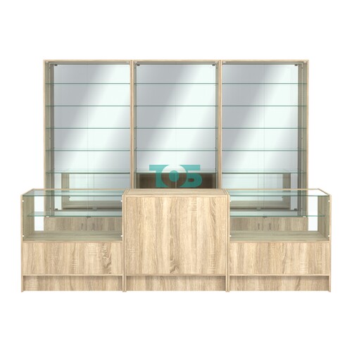 Комплект витрин с регулировочными полками NE-6 №12-2 и прилавков ЭК-3