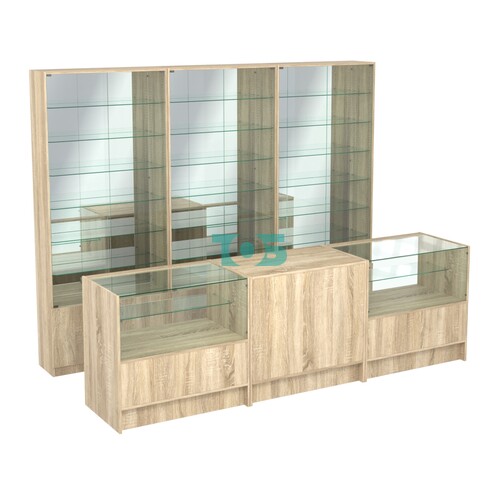 Комплект витрин с регулировочными полками NE-6 №12-2 и прилавков ЭК-3