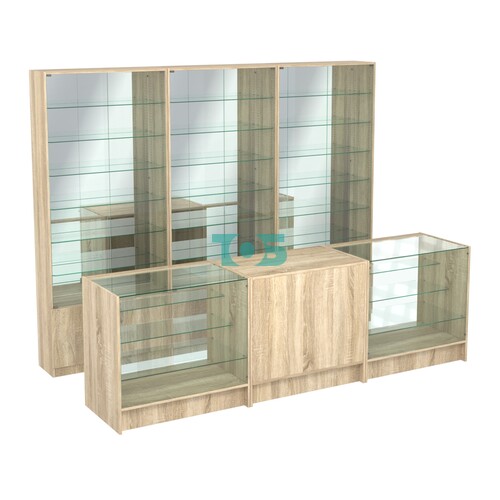 Комплект витрин с регулировочными полками NE-6 №12-2 и прилавков ЭК-4