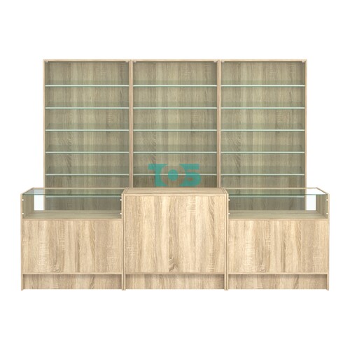 Комплект витрин с наклонными полками SL-6 №12 и прилавков ЭК-2