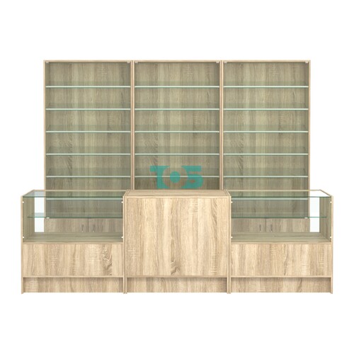 Комплект витрин с наклонными полками SL-6 №12 и прилавков ЭК-3