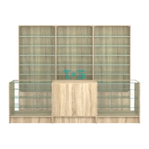 Комплект витрин с наклонными полками SL-6 №12 и прилавков ЭК-4