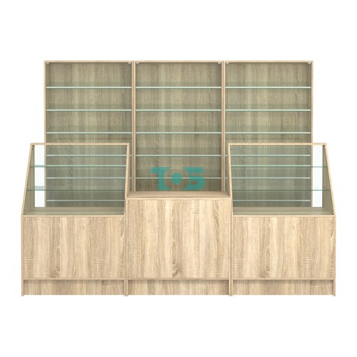 Комплект витрин с наклонными полками SL-6 №12 и прилавков ЭК-7