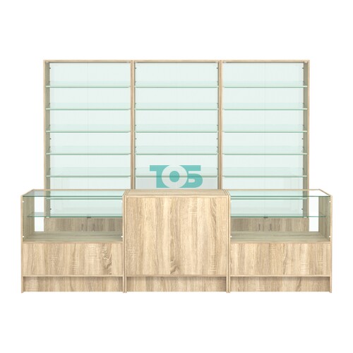 Комплект витрин с наклонными полками SL-6 №12-1 и прилавков ЭК-3