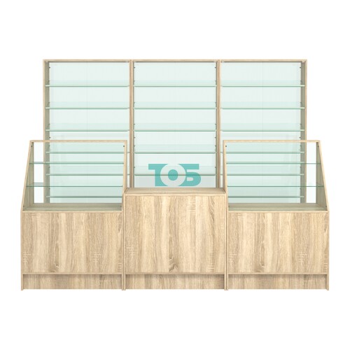 Комплект витрин с наклонными полками SL-6 №12-1 и прилавков ЭК-7