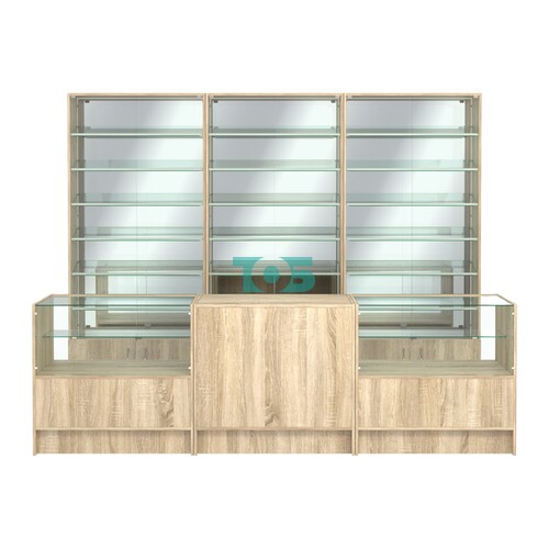 Комплект витрин с наклонными полками SL-6 №12-2 и прилавков ЭК-3