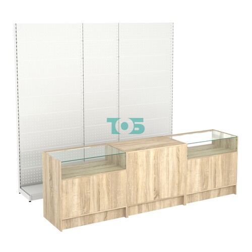 Комплект металлических стеллажей с перфорацией и прилавков ЭК-2