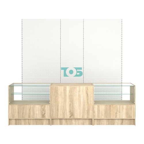 Комплект металлических стеллажей с перфорацией и прилавков ЭК-3