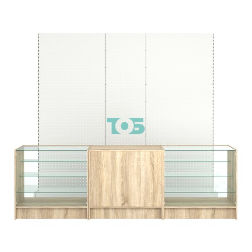 Комплект металлических стеллажей с перфорацией и прилавков ЭК-4