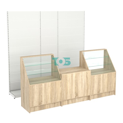 Комплект металлических стеллажей с перфорацией и прилавков ЭК-7