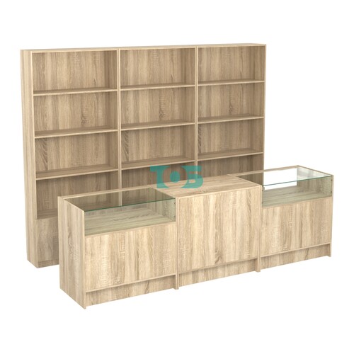 Комплект стеллажей ЭК-03 и прилавков ЭК-2