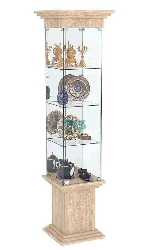 Витрина стаканчик с зеркалом и тремя полками ЦИТАДЕЛЬ №4