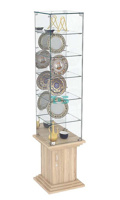 Витрина стаканчик с 5-ю полками и зеркалом ЦИТАДЕЛЬ №508