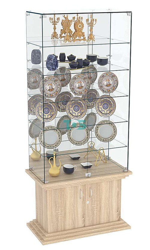 Витрина широкая с зеркалом и 5-ю полками ЦИТАДЕЛЬ №507