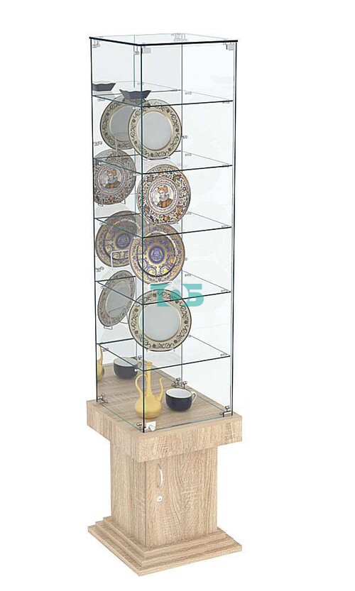 Витрина ДОНЖОН №508 с полками и зеркальной задней стенкой