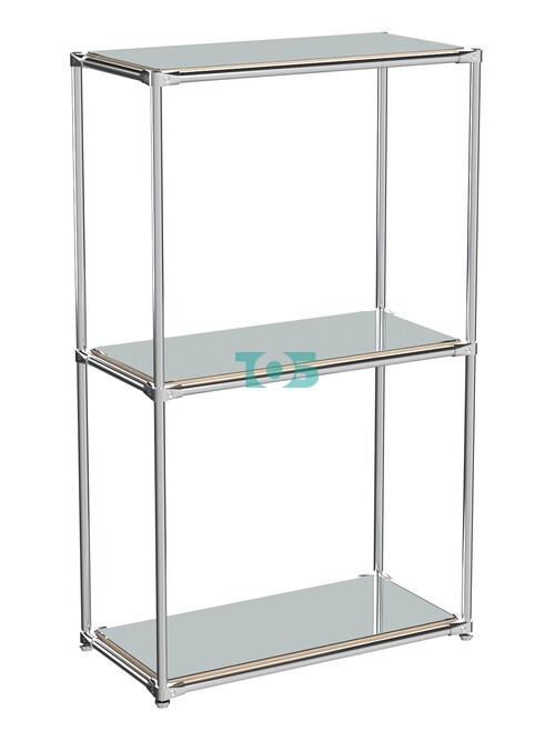 Хромированный стеллаж СТИЛЬ №2а-4 с зеркалами