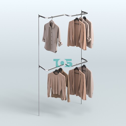 Модульная система Neo Fix №7 с двумя М - образными поручнями для плечиков (1200 мм)