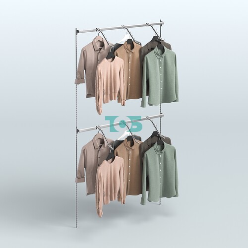 Модульная система Neo Fix №8 с двумя пристенными поручнями под кронштейны (1200 мм)