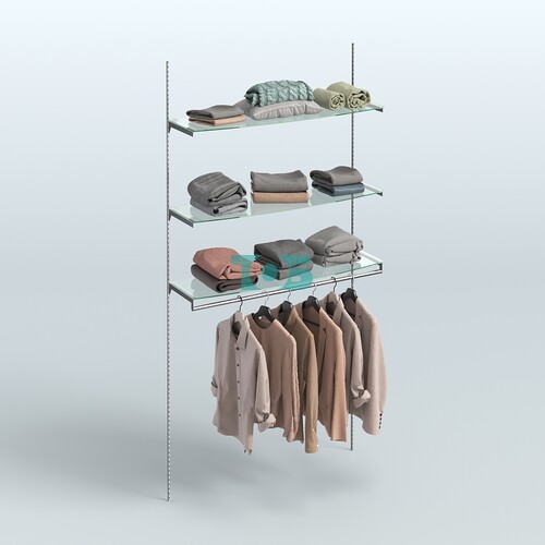 Модульная система Neo Fix №14 с тремя закругленными полками и одним сборным поручнем (1200 мм)