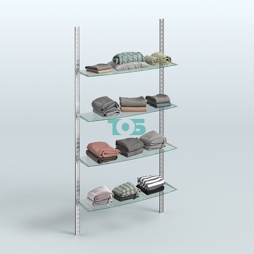 Система ГЛОБАЛ с четырьмя закругленными прозрачными полками №13 (1200 мм)