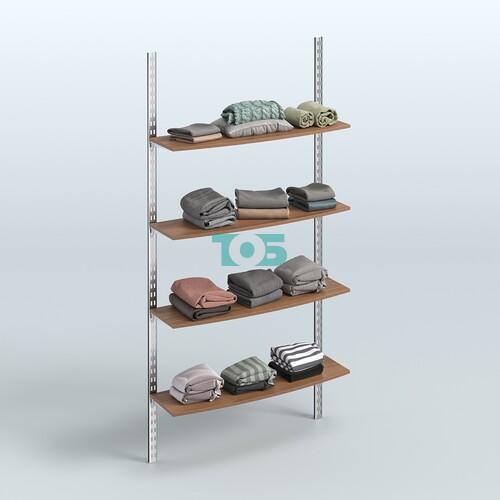 Система МГЛОБАЛ с четырьмя закругленными полками из ДСП №14 (1200 мм)