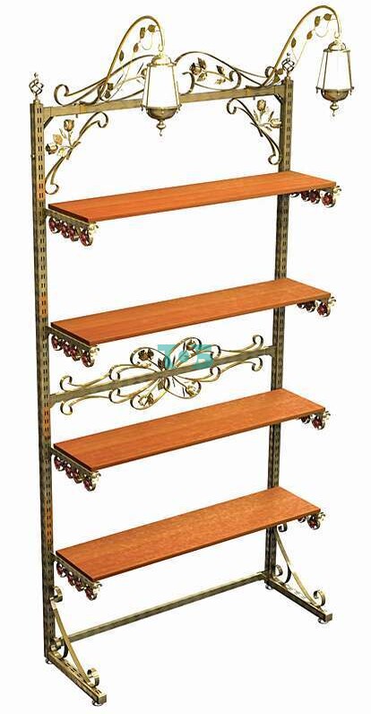 Пристенная система «Улица Роз» с полками прямоугольной формы и светильниками №16 (2600х1200 мм)