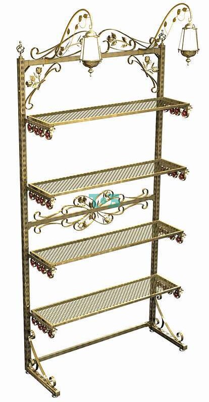 Пристенная система «Улица Роз» с четырьмя сетчатыми полками №14 (2600х1200 мм) и светильниками