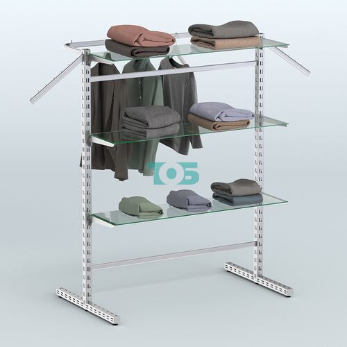 Система ЭЛЕГАНТ островная без задней стенки с тремя стеклянными полками №13а