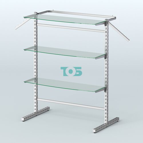 Система ЭЛЕГАНТ островная без задней стенки с закруглёнными полками №13б