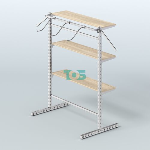 Система ЭЛЕГАНТ островная с полками ДСП и Т-образными стойками №15б