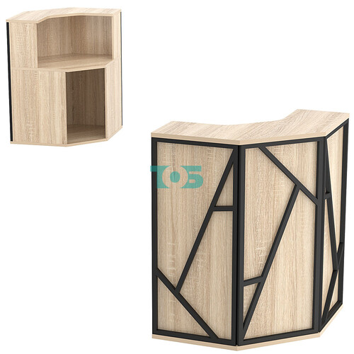 Ресепшен угловой серии ЛОФТ - АЛЬФА №3 (декор комбо)