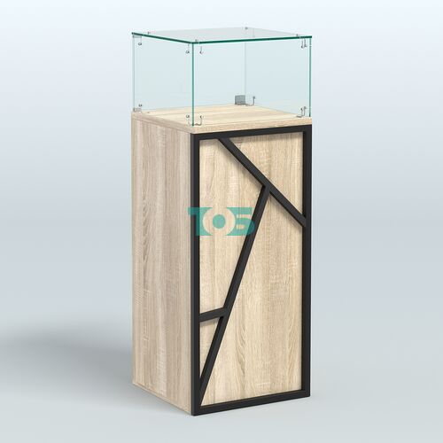 Торговый прилавок с прозрачным верхом серии ЛОФТ - АЛЬФА №11