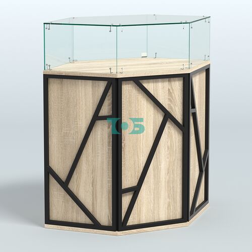 Торговый прилавок угловой с дверками серии ЛОФТ - АЛЬФА №6