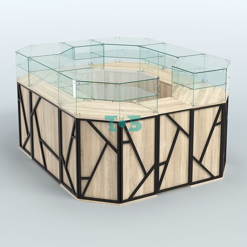 Торговый островок серии ЛОФТ - АЛЬФА (СОНОМА + ЧЁРНЫЙ) №4