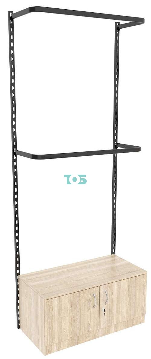 Настенная система с накопителем и П-образными поручнями для одежды ЛОФТ №1 (900мм)