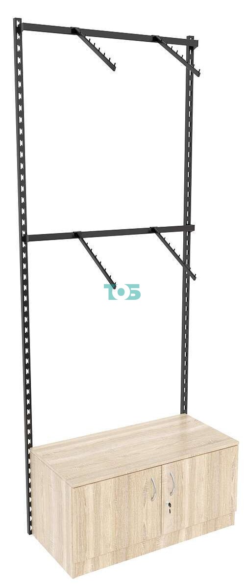 Настенная система с накопителем и пристенными поручнями для одежды ЛОФТ №2 (900мм)