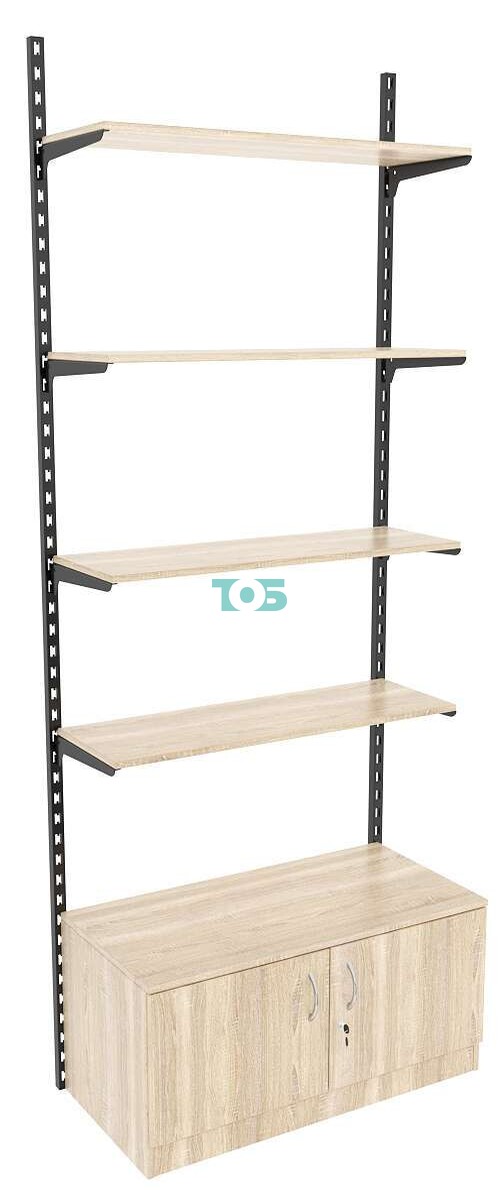 Настенная система с накопителем и 4-мя полками ДСП для одежды ЛОФТ №12 (900мм)