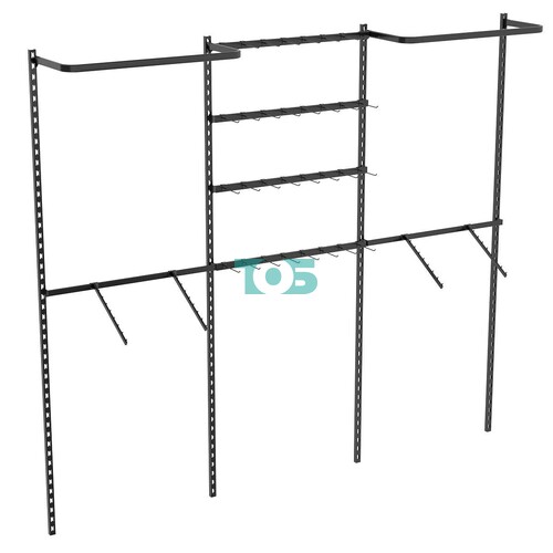 Настенная система с комбо - поручнями для одежды и под крючки ЛОФТ №3-1 (2700мм)